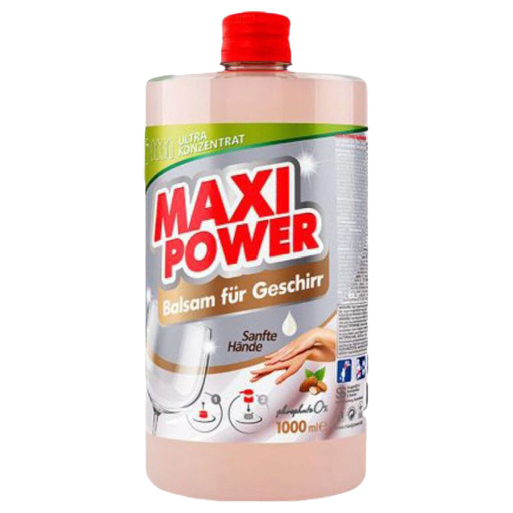 Засіб-бальзам для миття посуду MAXI POWER "Миндаль", запаска, 1л - № 1 Засіб-бальзам для миття посуду MAXI POWER "Миндаль", запаска, 1л - № 1