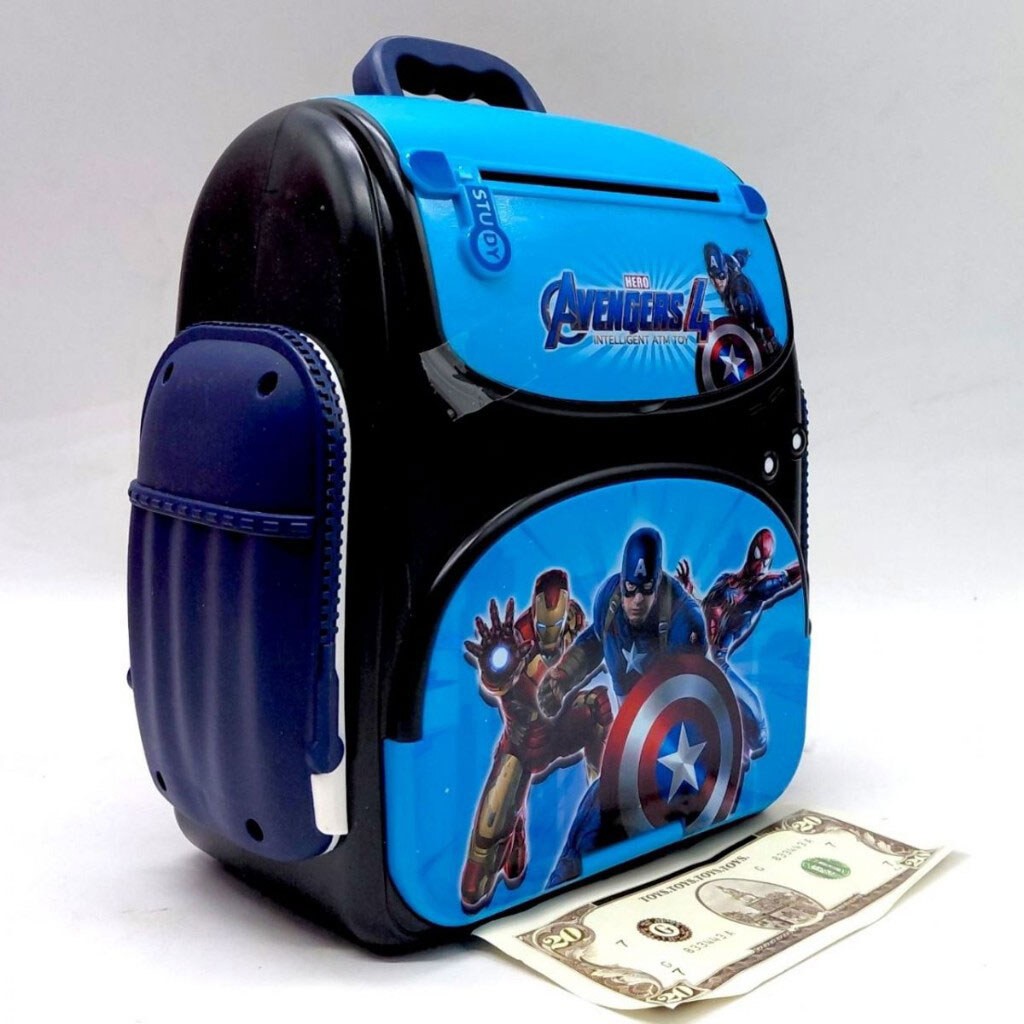 Сейф “Рюкзак: Avengers", с подсветкой, имитация сканирования отпечатка, Mic, Черный - № 3 Сейф “Рюкзак: Avengers", с подсветкой, имитация сканирования отпечатка, Mic, Черный - № 3
