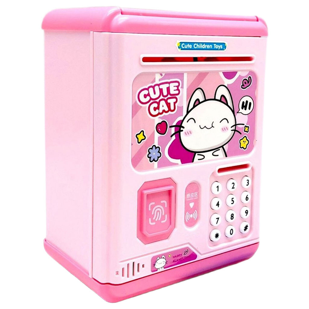 Сейф "CUTE CAT", 6 режимов озвучивания, подсветка, пароль, отпечаток пальца, банковская карта, в коробке, Mic, Розовый - № 3 Сейф "CUTE CAT", 6 режимов озвучивания, подсветка, пароль, отпечаток пальца, банковская карта, в коробке, Mic, Розовый - № 3