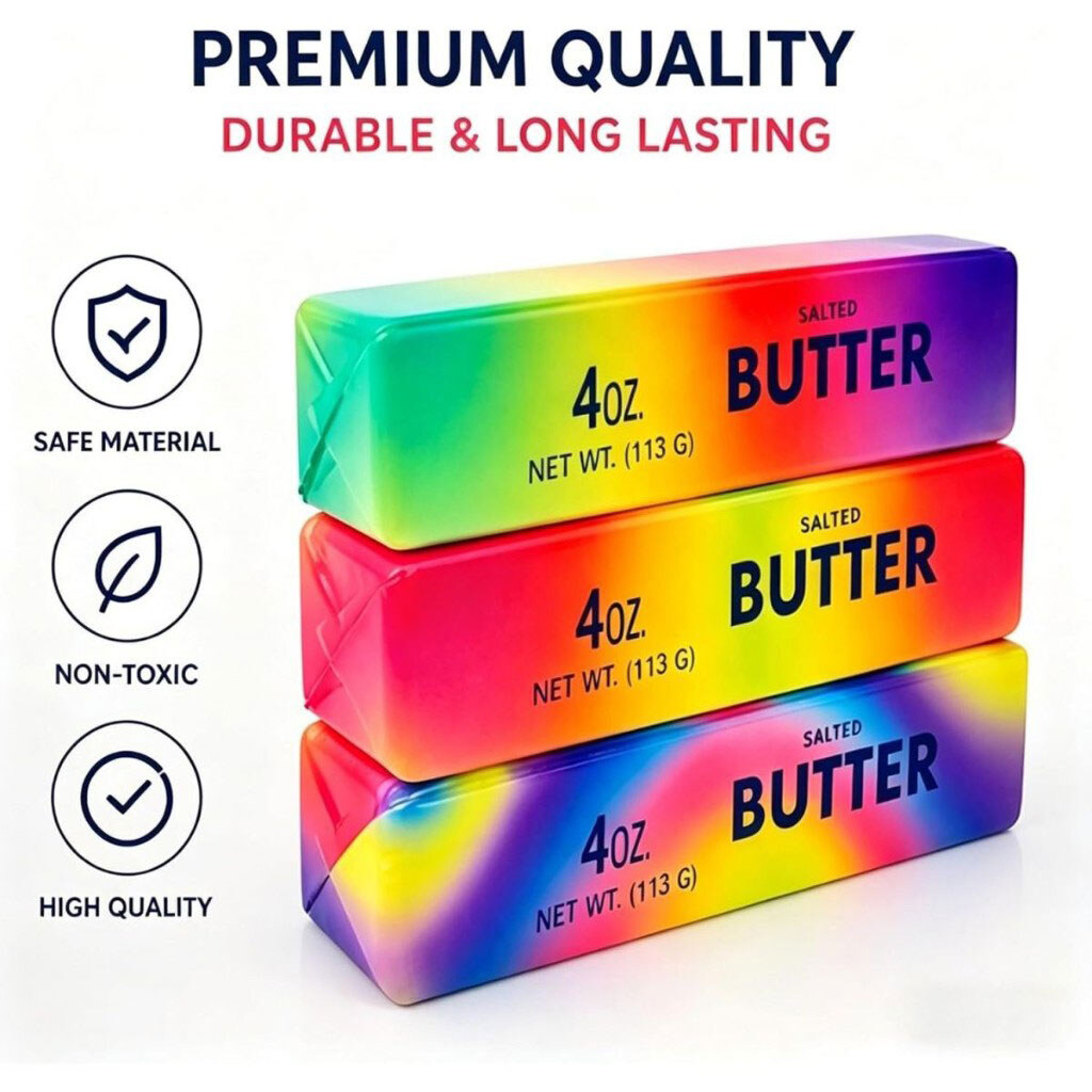 Сквиш-антистресс "Масло Butter Squishy", радужное, микс цветов, 14 см, Mic - № 5 Сквиш-антистресс "Масло Butter Squishy", радужное, микс цветов, 14 см, Mic - № 5