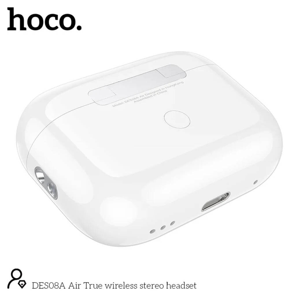 Bluetooth-гарнитура Hoco DES08A Air, Стерео, Белый - № 2 Bluetooth-гарнитура Hoco DES08A Air, Стерео, Белый - № 2