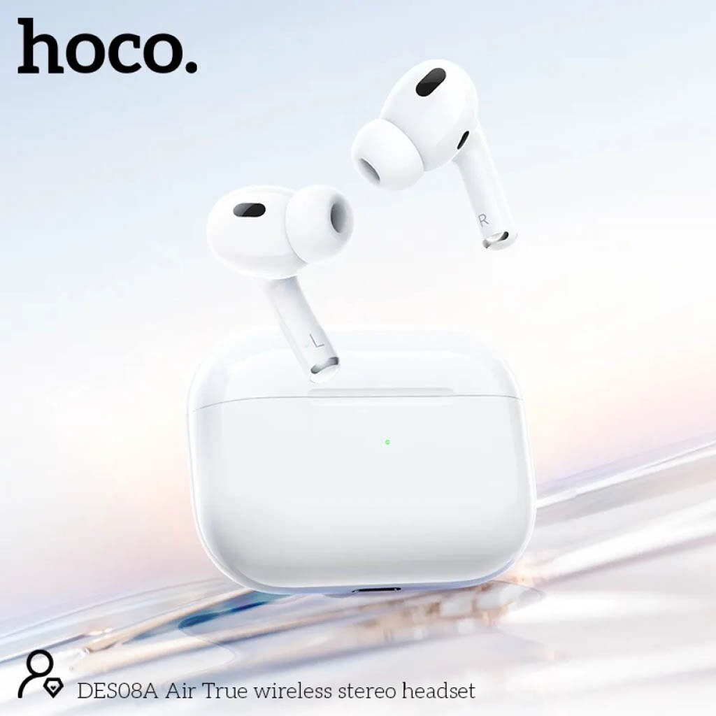 Bluetooth-гарнитура Hoco DES08A Air, Стерео, Белый - № 3 Bluetooth-гарнитура Hoco DES08A Air, Стерео, Белый - № 3