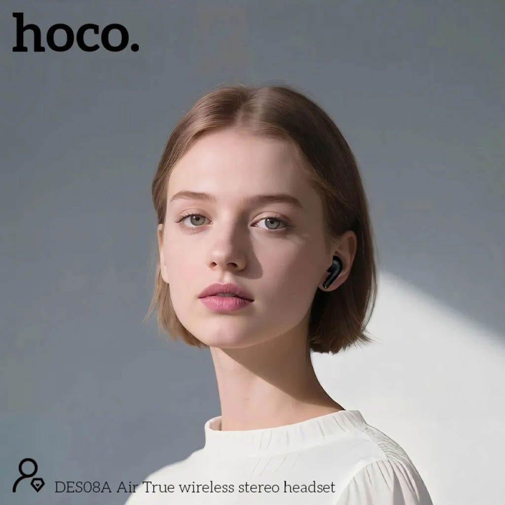 Bluetooth-гарнитура Hoco DES08A Air, Стерео, Белый - № 4 Bluetooth-гарнитура Hoco DES08A Air, Стерео, Белый - № 4