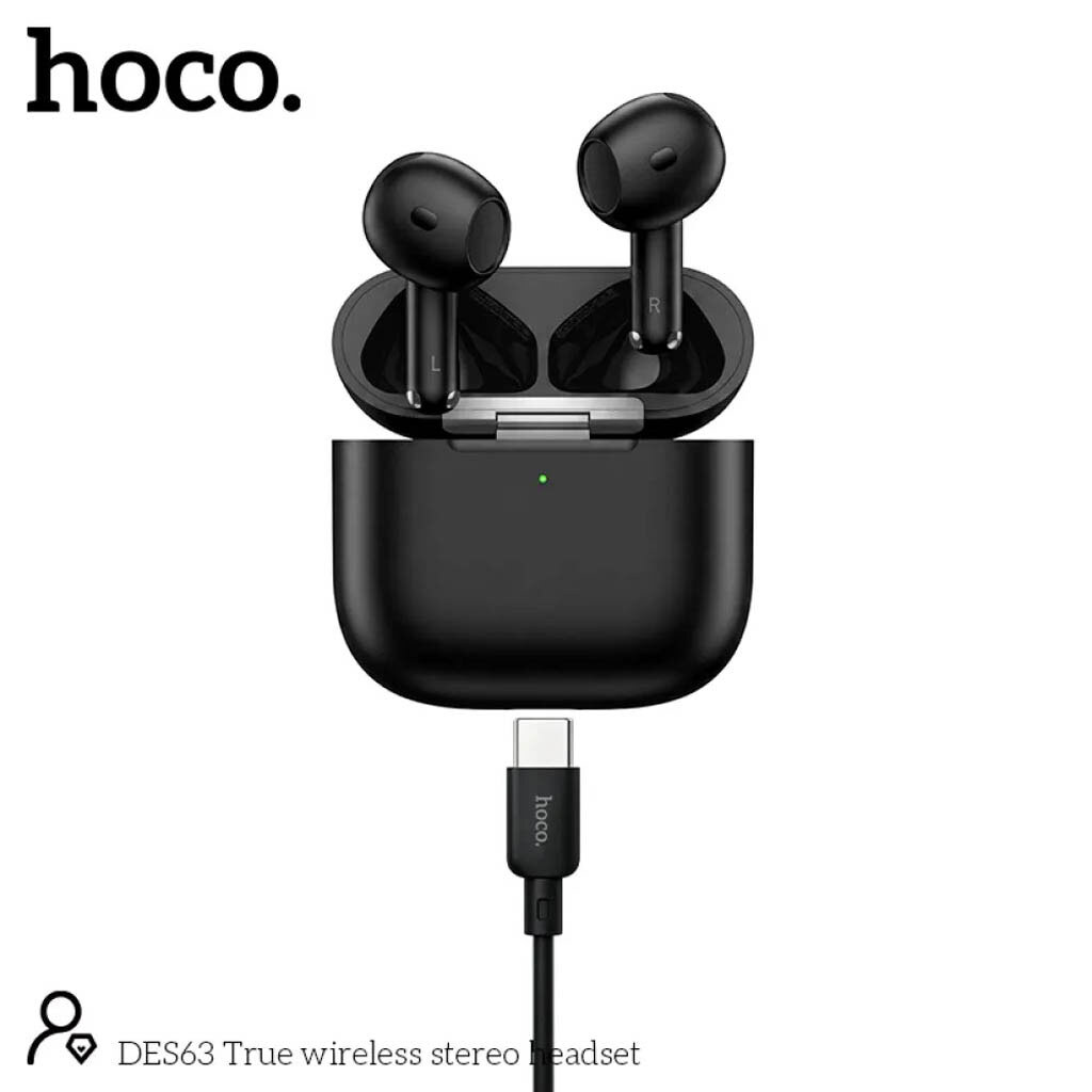 Bluetooth-гарнітура Hoco DES63, Стерео, Чорний - № 3 Bluetooth-гарнітура Hoco DES63, Стерео, Чорний - № 3