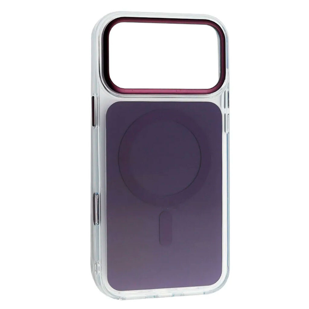 Чохол (накладка) Apple iPhone 17 Pro / iPhone 18 Pro, Clear Fusion Metal Frame, Burgundy, MagSafe, Бордовий - № 1 Чохол (накладка) Apple iPhone 17 Pro / iPhone 18 Pro, Clear Fusion Metal Frame, Burgundy, MagSafe, Бордовий - № 1