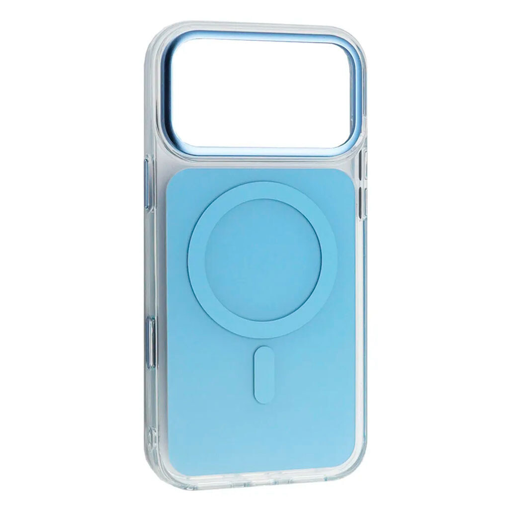 Чохол (накладка) Apple iPhone 17 Pro / iPhone 18 Pro, Clear Fusion Metal Frame, Glacier, MagSafe, Блакитний - № 1 Чохол (накладка) Apple iPhone 17 Pro / iPhone 18 Pro, Clear Fusion Metal Frame, Glacier, MagSafe, Блакитний - № 1