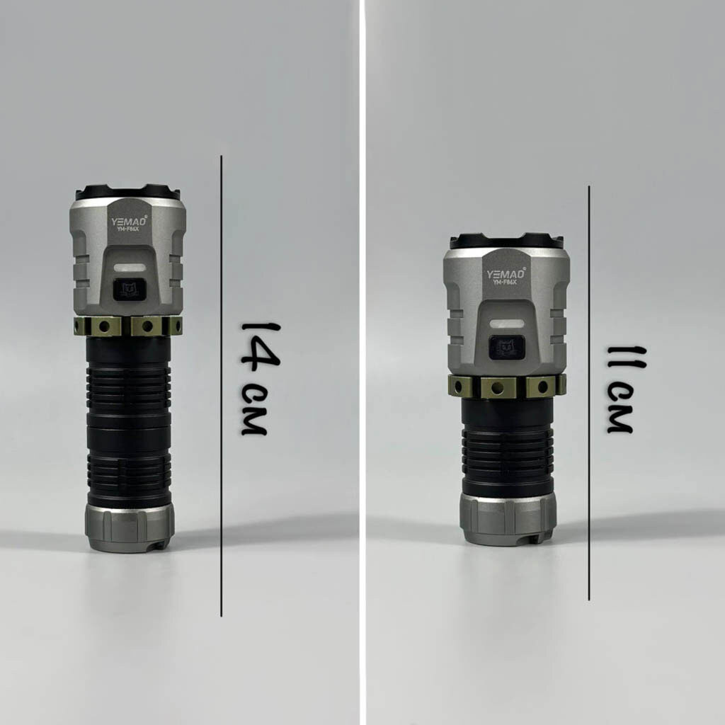 Фонарик Yemao YM-F86X, Серый - № 2 Фонарик Yemao YM-F86X, Серый - № 2