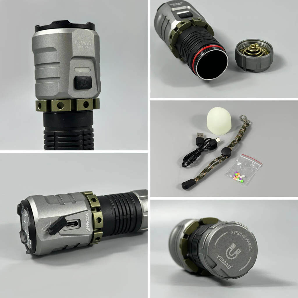 Фонарик Yemao YM-F86X, Серый - № 3 Фонарик Yemao YM-F86X, Серый - № 3