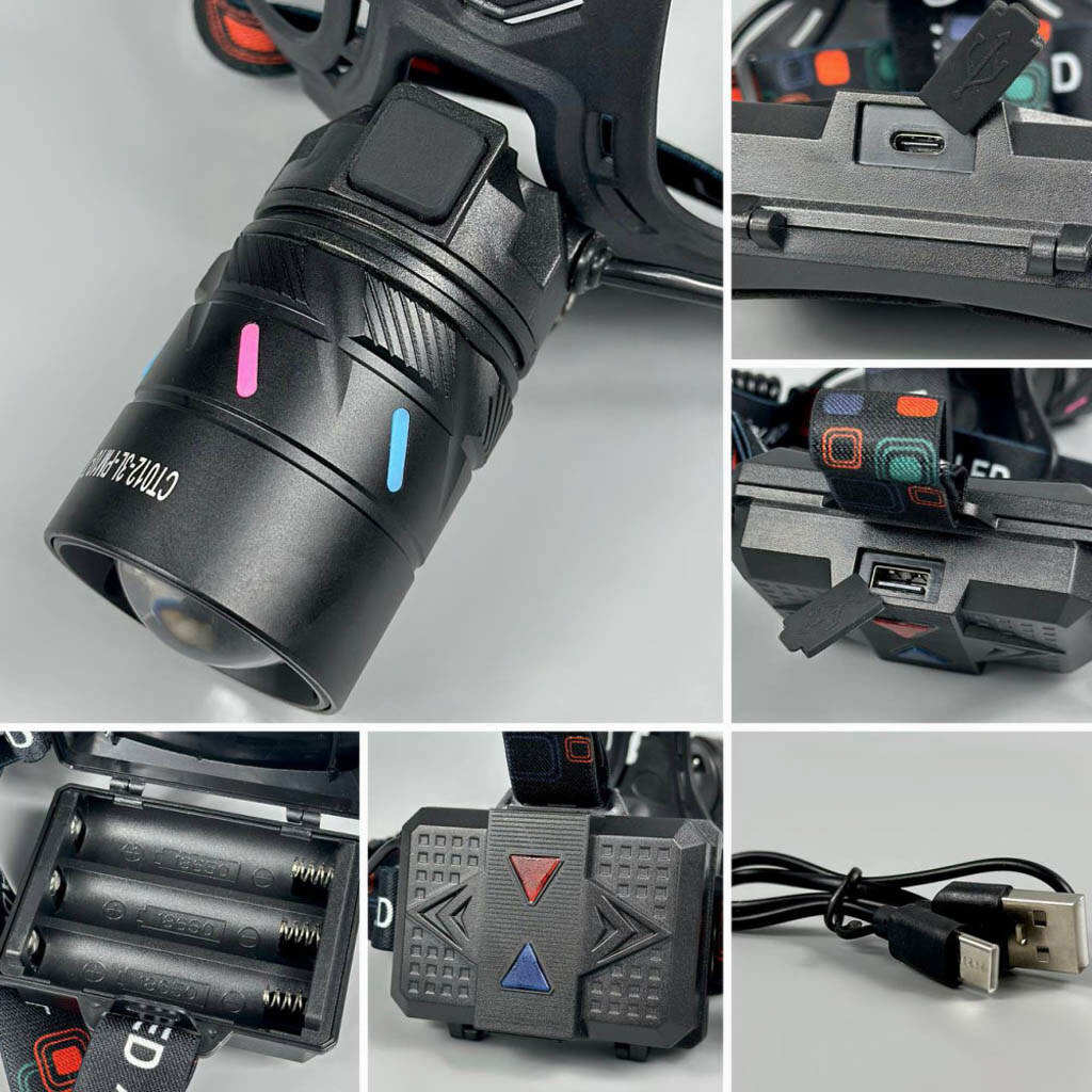 Налобный фонарь CT012-3L, Черный - № 3 Налобный фонарь CT012-3L, Черный - № 3