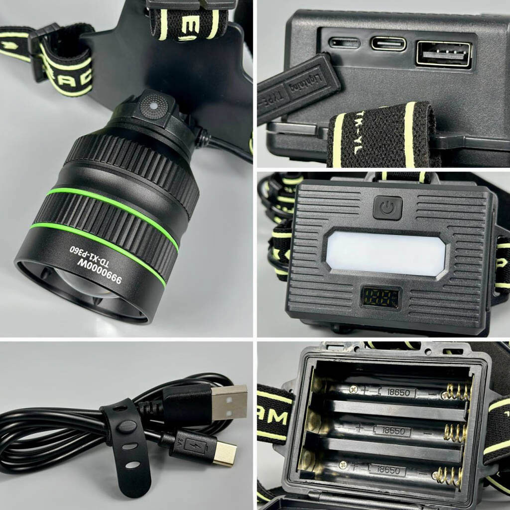 Налобный фонарь TD-X1-P360, Черный - № 3 Налобный фонарь TD-X1-P360, Черный - № 3
