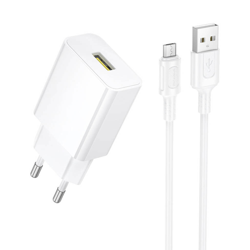 СЗУ Borofone BA111A Star, MicroUSB, З кабелем, Білий - № 2 СЗУ Borofone BA111A Star, MicroUSB, З кабелем, Білий - № 2