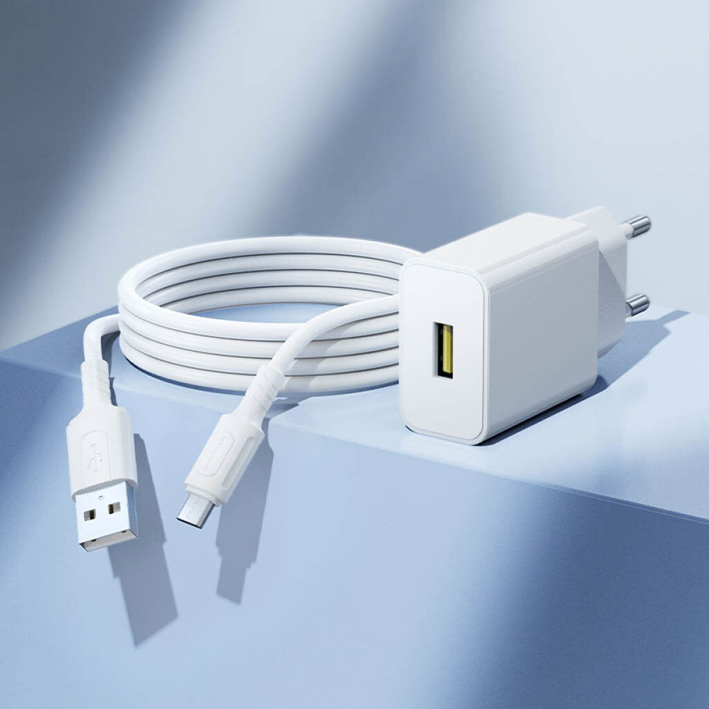 СЗУ Borofone BA111A Star, MicroUSB, З кабелем, Білий - № 8 СЗУ Borofone BA111A Star, MicroUSB, З кабелем, Білий - № 8