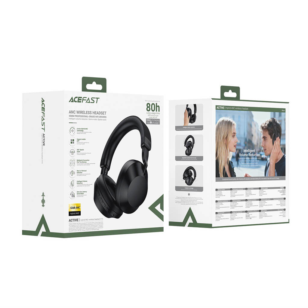 Bluetooth-гарнитура AceFast H14, Стерео, Черный - № 10 Bluetooth-гарнитура AceFast H14, Стерео, Черный - № 10