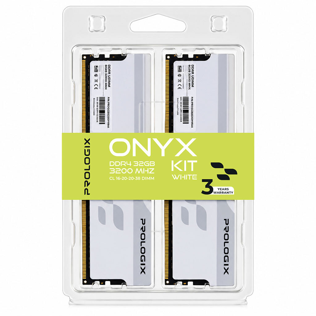 Модуль пам'яті Prologix Onyx PRO32GB3200YW4K, 32 Гб., Білий - № 4 Модуль пам'яті Prologix Onyx PRO32GB3200YW4K, 32 Гб., Білий - № 4