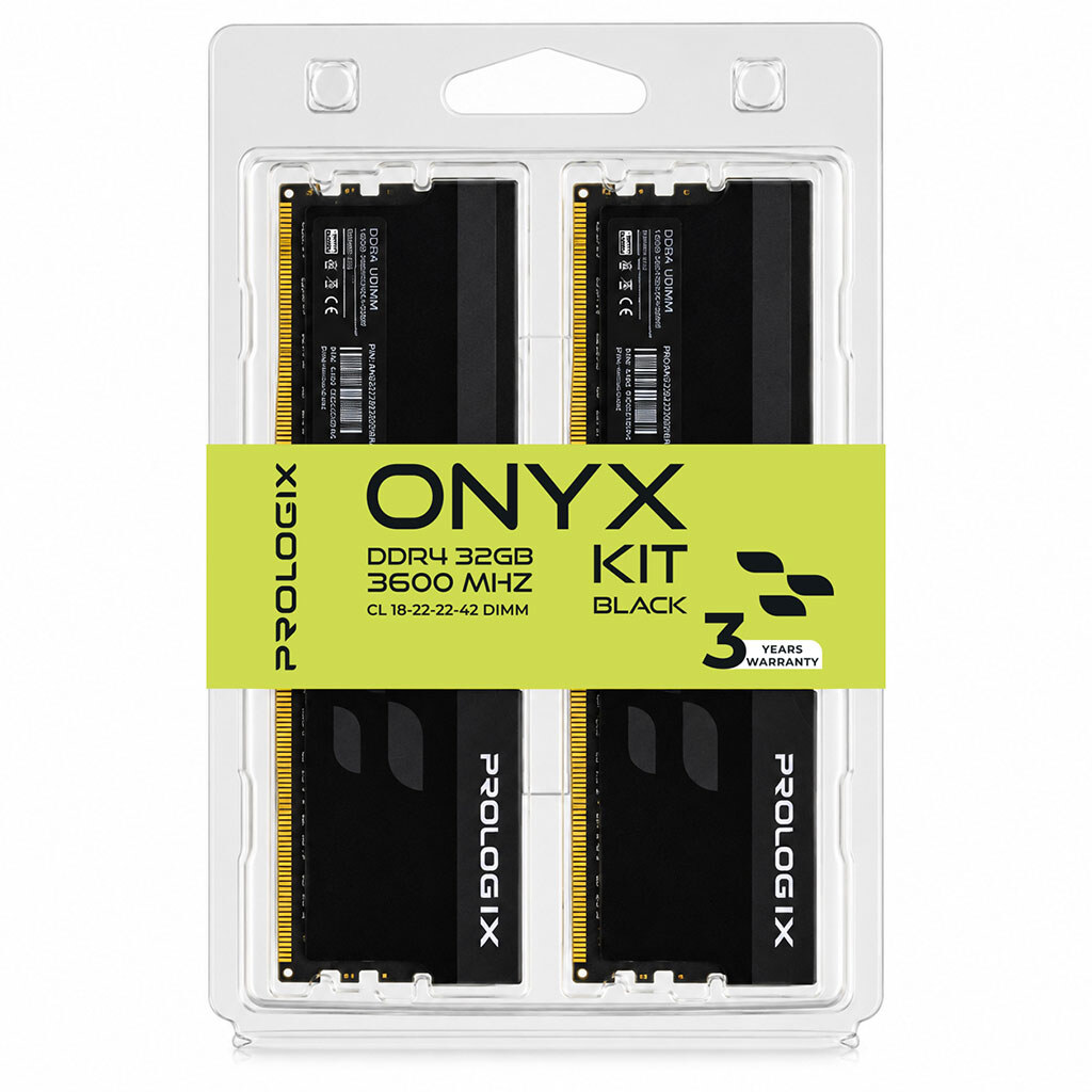Модуль пам'яті Prologix Onyx PRO32GB3600YB4K, 32 Гб., Чорний - № 4 Модуль пам'яті Prologix Onyx PRO32GB3600YB4K, 32 Гб., Чорний - № 4