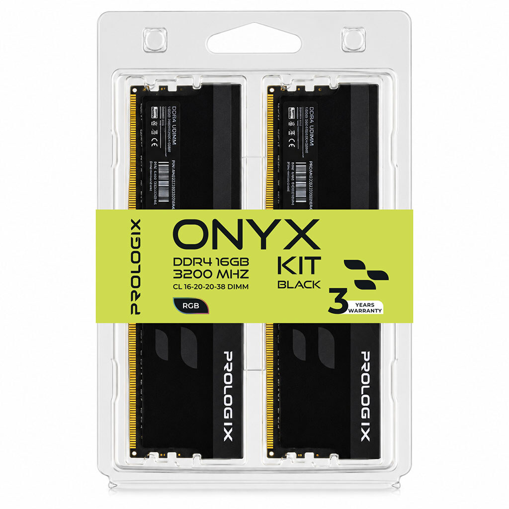 Модуль пам'яті Prologix Onyx PRO16GB3200YBR4K, 16 Гб., Чорний - № 4 Модуль пам'яті Prologix Onyx PRO16GB3200YBR4K, 16 Гб., Чорний - № 4