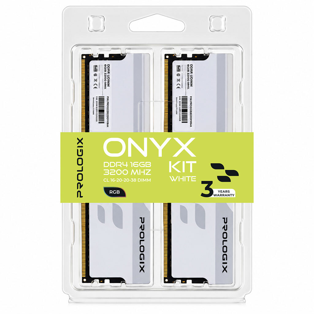 Модуль пам'яті Prologix Onyx PRO16GB3200YWR4K, 16 Гб., Білий - № 4 Модуль пам'яті Prologix Onyx PRO16GB3200YWR4K, 16 Гб., Білий - № 4