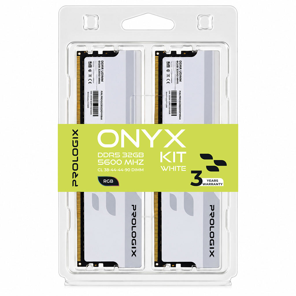 Модуль пам'яті Prologix Onyx PRO32GB5600YWR5K, 32 Гб., Білий - № 4 Модуль пам'яті Prologix Onyx PRO32GB5600YWR5K, 32 Гб., Білий - № 4