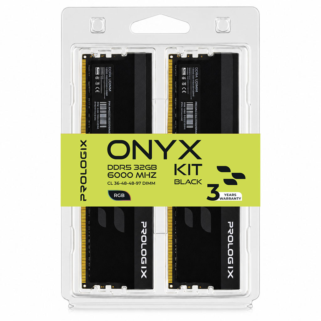 Модуль памяти Prologix Onyx PRO32GB6000YBR5K, 32 Гб., Черный - № 4 Модуль памяти Prologix Onyx PRO32GB6000YBR5K, 32 Гб., Черный - № 4