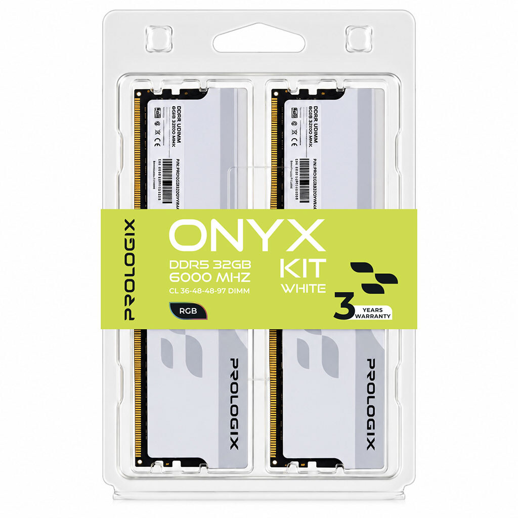 Модуль памяти Prologix Onyx PRO32GB6000YWR5K, 32 Гб., Белый - № 4 Модуль памяти Prologix Onyx PRO32GB6000YWR5K, 32 Гб., Белый - № 4