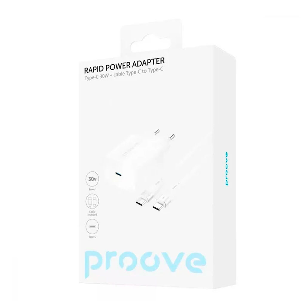 СЗУ Proove Rapid, С кабелем, Type-C, Белый - № 2 СЗУ Proove Rapid, С кабелем, Type-C, Белый - № 2