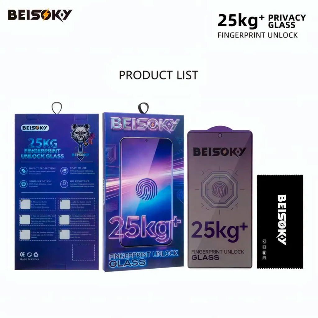 Защитное стекло Samsung S928 Galaxy S24 Ultra, BEISOKY HD 25KG, Антишпион, Черный - № 3 Защитное стекло Samsung S928 Galaxy S24 Ultra, BEISOKY HD 25KG, Антишпион, Черный - № 3