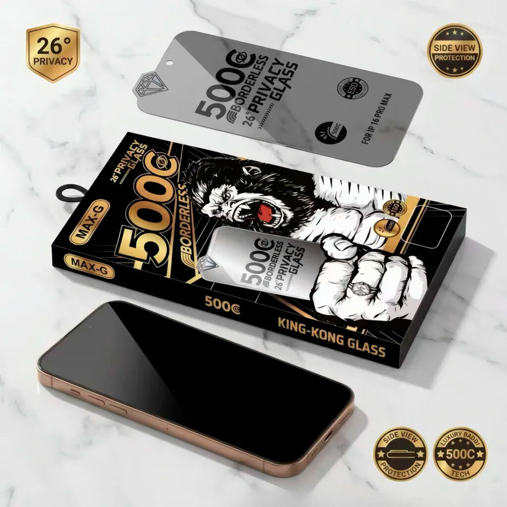 Защитное стекло Apple iPhone 18 Pro Max, MAX-G Borderless 500C, Антишпион, Прозрачный - № 3 Защитное стекло Apple iPhone 18 Pro Max, MAX-G Borderless 500C, Антишпион, Прозрачный - № 3