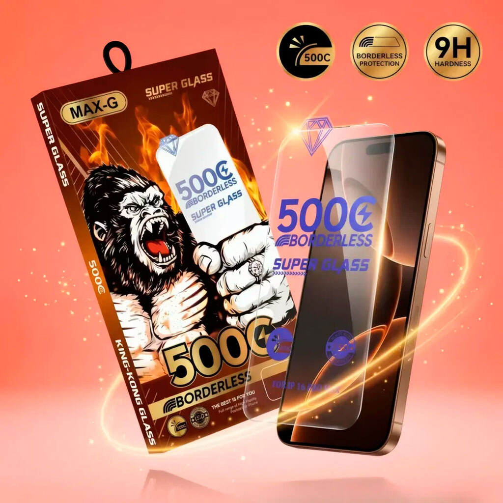 Захисне скло Apple iPhone 17 Pro Max, MAX-G Borderless 500C, Прозорий - № 3 Захисне скло Apple iPhone 17 Pro Max, MAX-G Borderless 500C, Прозорий - № 3