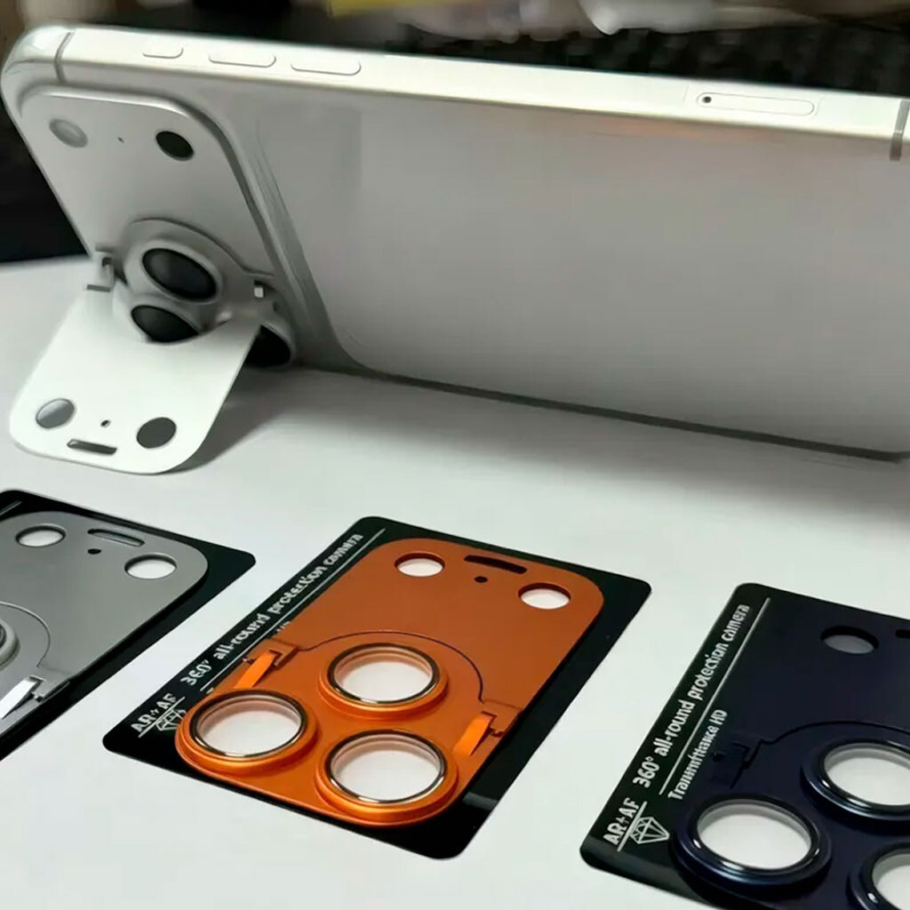 Защитное стекло камеры Apple iPhone 17 Pro, BEISOKY Metal Stand, Оранжевый - № 3 Защитное стекло камеры Apple iPhone 17 Pro, BEISOKY Metal Stand, Оранжевый - № 3