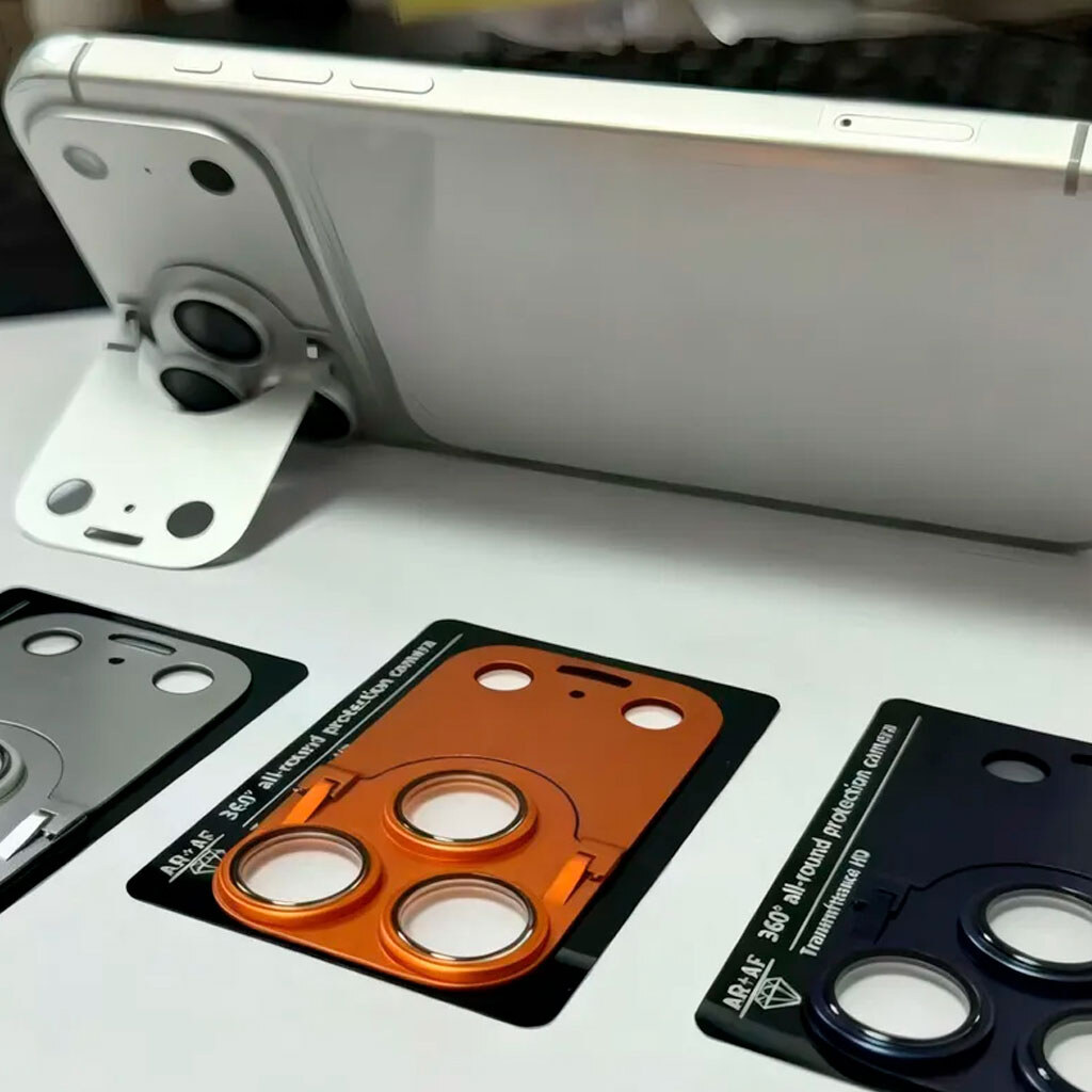 Защитное стекло камеры Apple iPhone 17 Pro, BEISOKY Metal Stand, Серебряный - № 3 Защитное стекло камеры Apple iPhone 17 Pro, BEISOKY Metal Stand, Серебряный - № 3