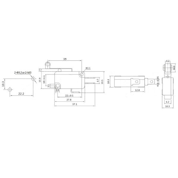 Мікроперемикач KW1-103-7 - № 3 Мікроперемикач KW1-103-7 - № 3