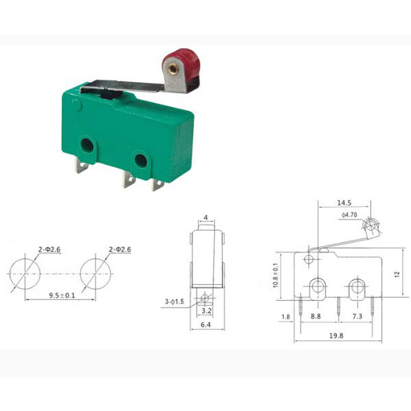 Мікроперемикач KW4-5 - № 2 Мікроперемикач KW4-5 - № 2