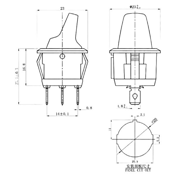 Переключатель клавишный KCD1-101N-10-LED 12V с подсветкой ON-OFF 3pin, Желтый - № 2 Переключатель клавишный KCD1-101N-10-LED 12V с подсветкой ON-OFF 3pin, Желтый - № 2