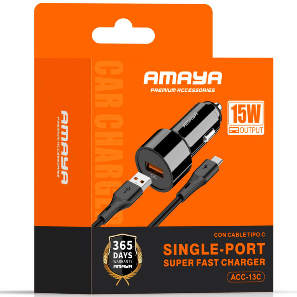 АЗУ Amaya ACC-13C, Type-C, З кабелем, Чорний - № 2 АЗУ Amaya ACC-13C, Type-C, З кабелем, Чорний - № 2