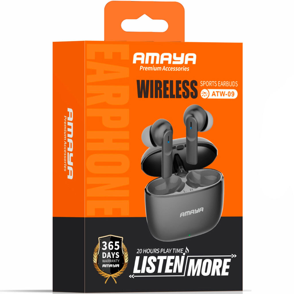 Bluetooth-гарнітура Amaya ATW-09, Стерео, Сірий - № 2 Bluetooth-гарнітура Amaya ATW-09, Стерео, Сірий - № 2