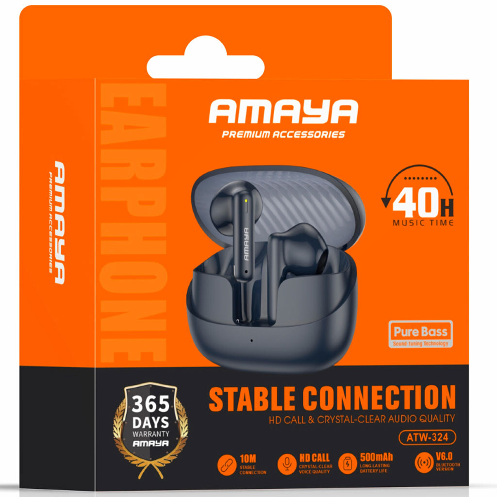 Bluetooth-гарнітура Amaya ATW-324, Стерео, Синій - № 2 Bluetooth-гарнітура Amaya ATW-324, Стерео, Синій - № 2