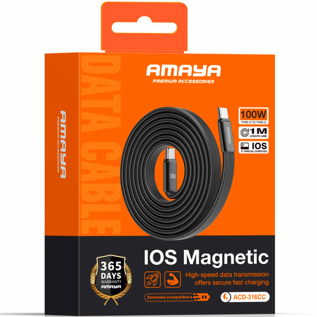 USB кабель Amaya 316CC, Type-C, 1.0 м., Черный - № 2 USB кабель Amaya 316CC, Type-C, 1.0 м., Черный - № 2