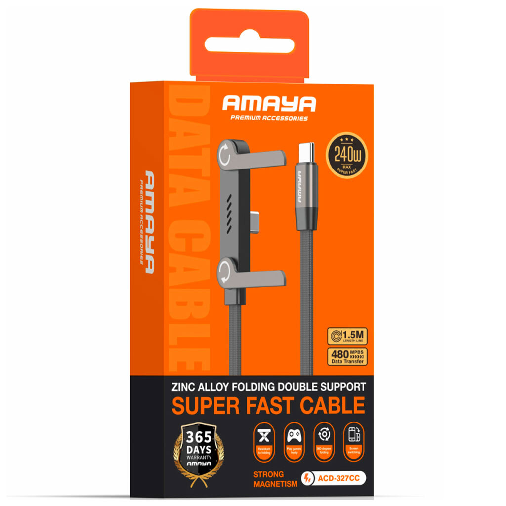 USB кабель Amaya 327CC, Type-C, 1.5 м., Чорний - № 2 USB кабель Amaya 327CC, Type-C, 1.5 м., Чорний - № 2