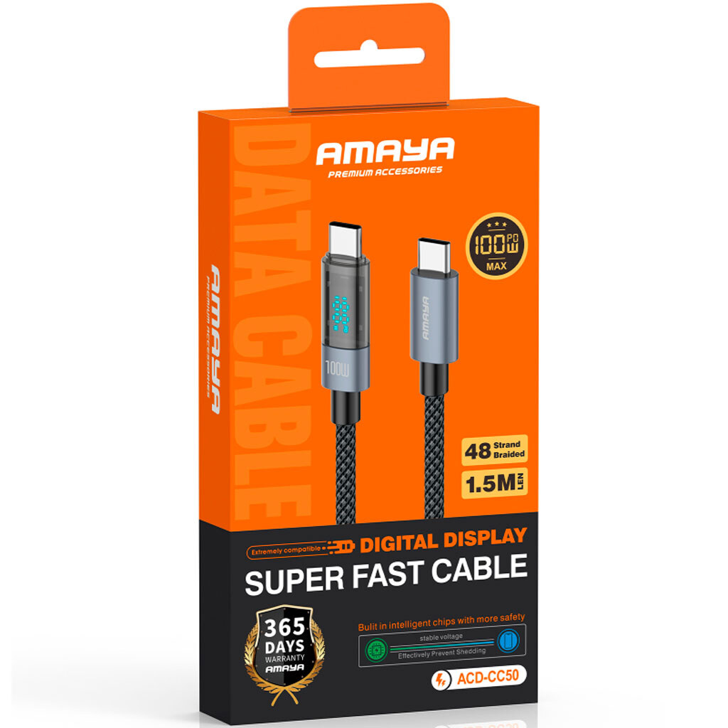 USB кабель Amaya 50CC, Type-C, 1.5 м., Чорний - № 2 USB кабель Amaya 50CC, Type-C, 1.5 м., Чорний - № 2