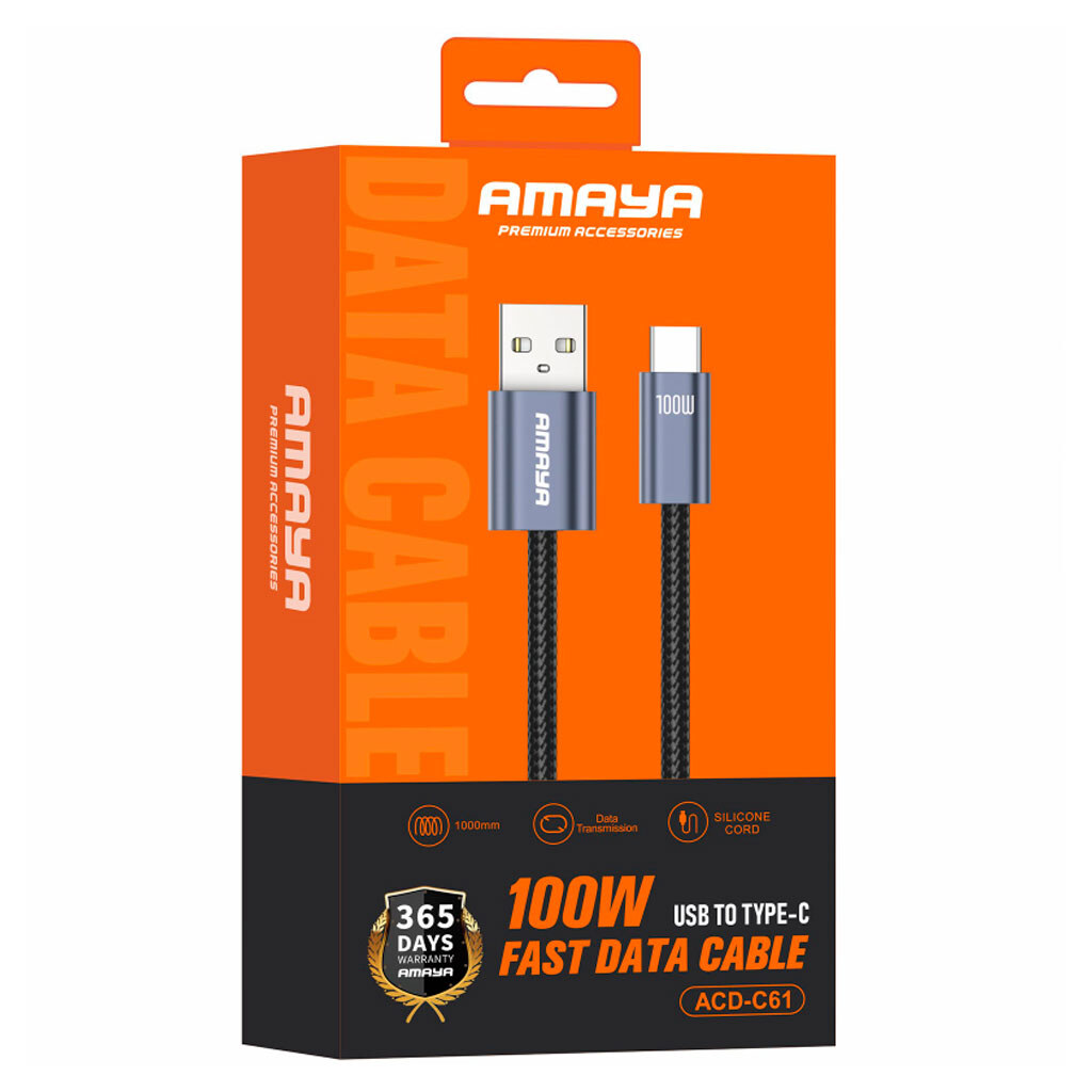 USB кабель Amaya 61C, Type-C, 1.0 м., Серый - № 2 USB кабель Amaya 61C, Type-C, 1.0 м., Серый - № 2