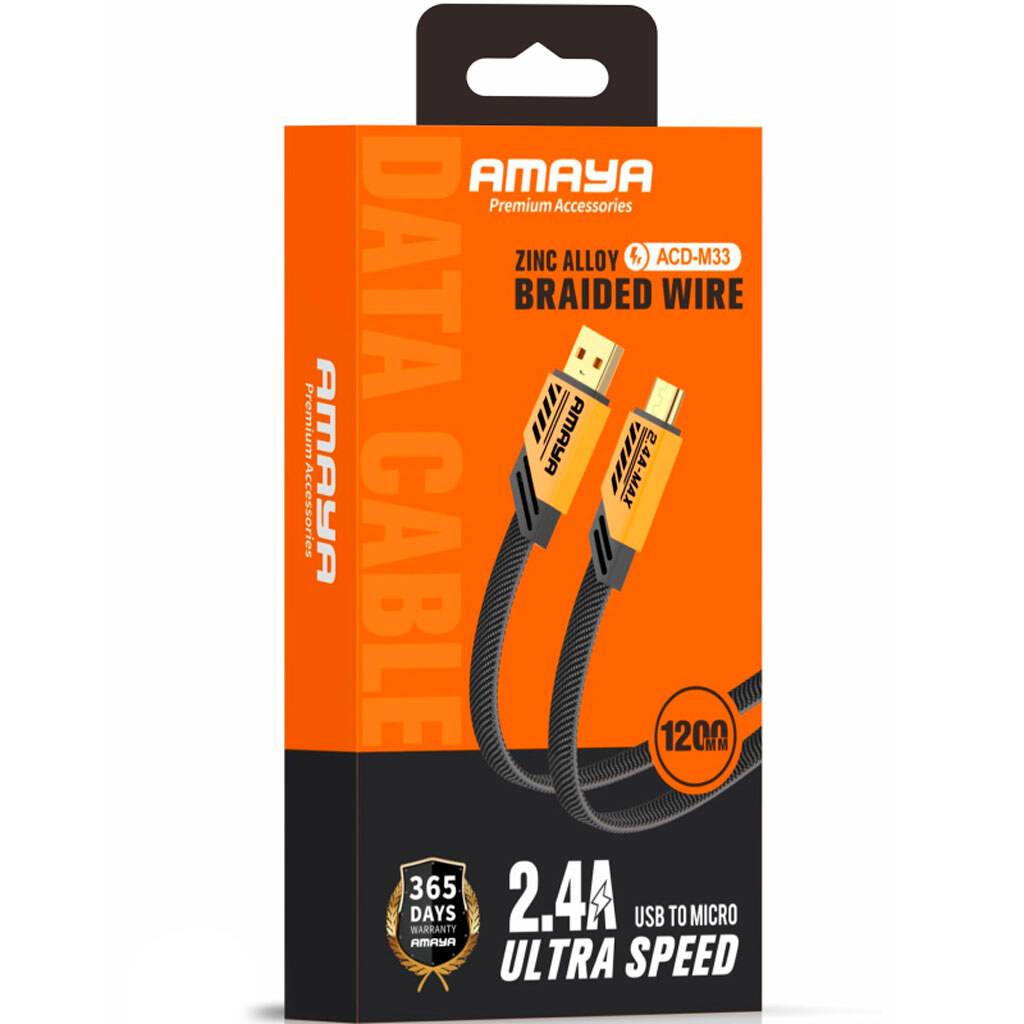 USB кабель Amaya M33, MicroUSB, 1.0 м., Желтый - № 2 USB кабель Amaya M33, MicroUSB, 1.0 м., Желтый - № 2