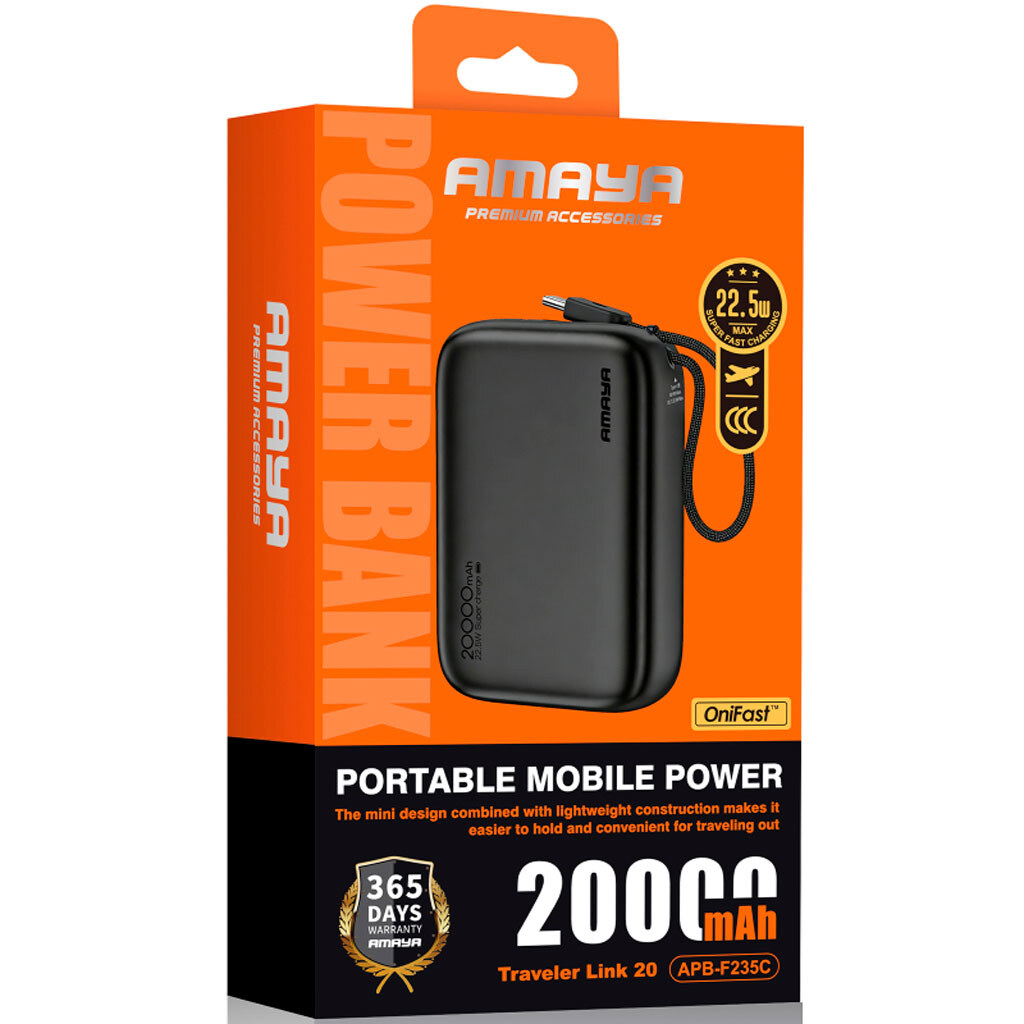 Портативна батарея (Power Bank) Amaya F235C, 20000 mAh, Чорний - № 2 Портативна батарея (Power Bank) Amaya F235C, 20000 mAh, Чорний - № 2