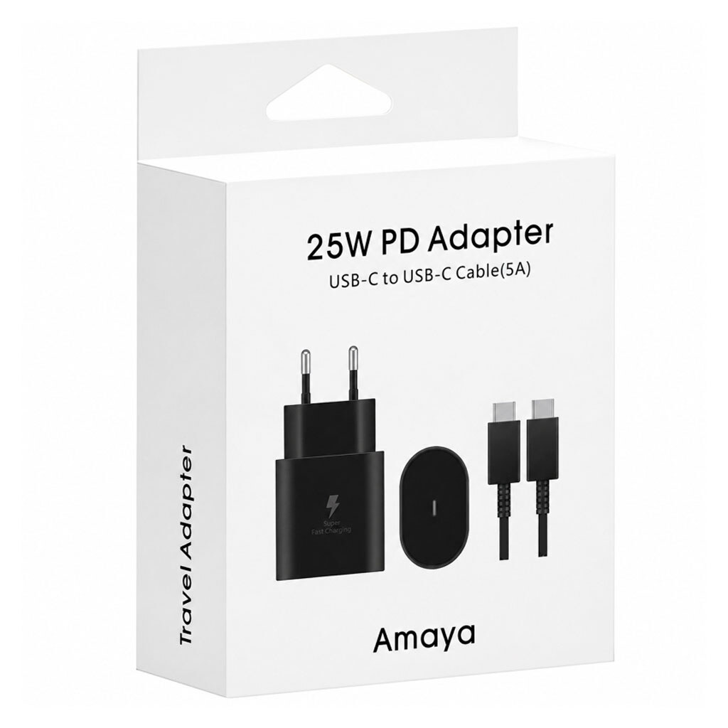 СЗУ Amaya SC25CC, С кабелем, Type-C, Черный - № 2 СЗУ Amaya SC25CC, С кабелем, Type-C, Черный - № 2