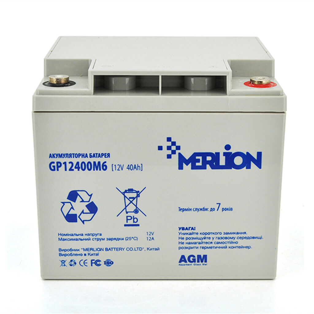 Акумуляторна батарея MERLION AGM GP12400M6 - № 1 Акумуляторна батарея MERLION AGM GP12400M6 - № 1