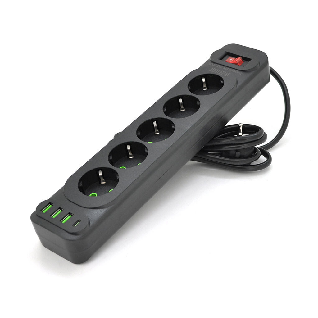 Сетевой фильтр Meilepai F25U, 2.0 м., Черный - № 2 Сетевой фильтр Meilepai F25U, 2.0 м., Черный - № 2