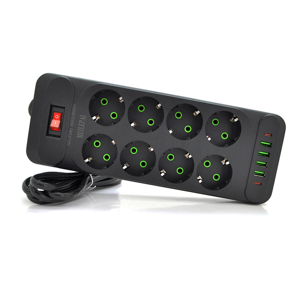Мережевий фільтр Meilepai F34U, 2.0 м., Чорний - № 1 Мережевий фільтр Meilepai F34U, 2.0 м., Чорний - № 1