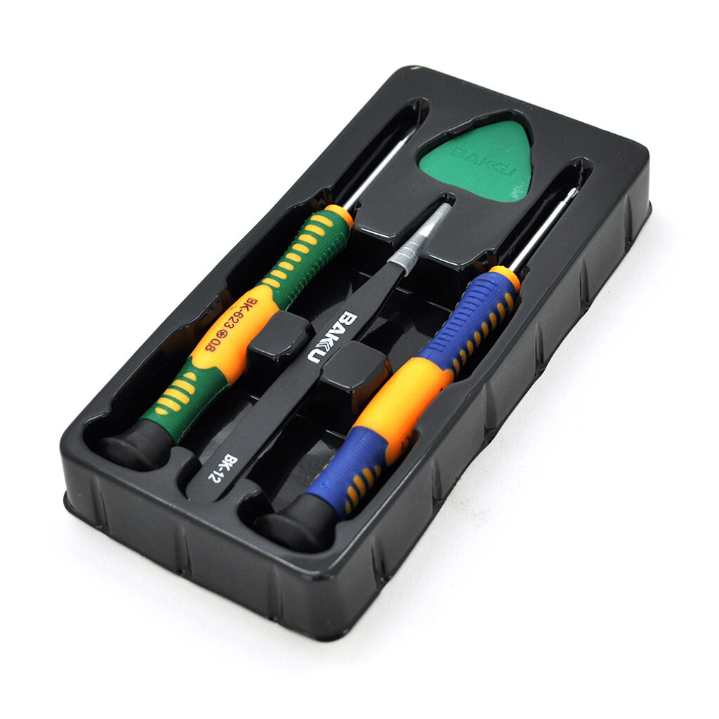 Набор инструментов BAKKU BK-7290-E (2 отвертки, пинцет, медиатор), Blister-box - № 1 Набор инструментов BAKKU BK-7290-E (2 отвертки, пинцет, медиатор), Blister-box - № 1