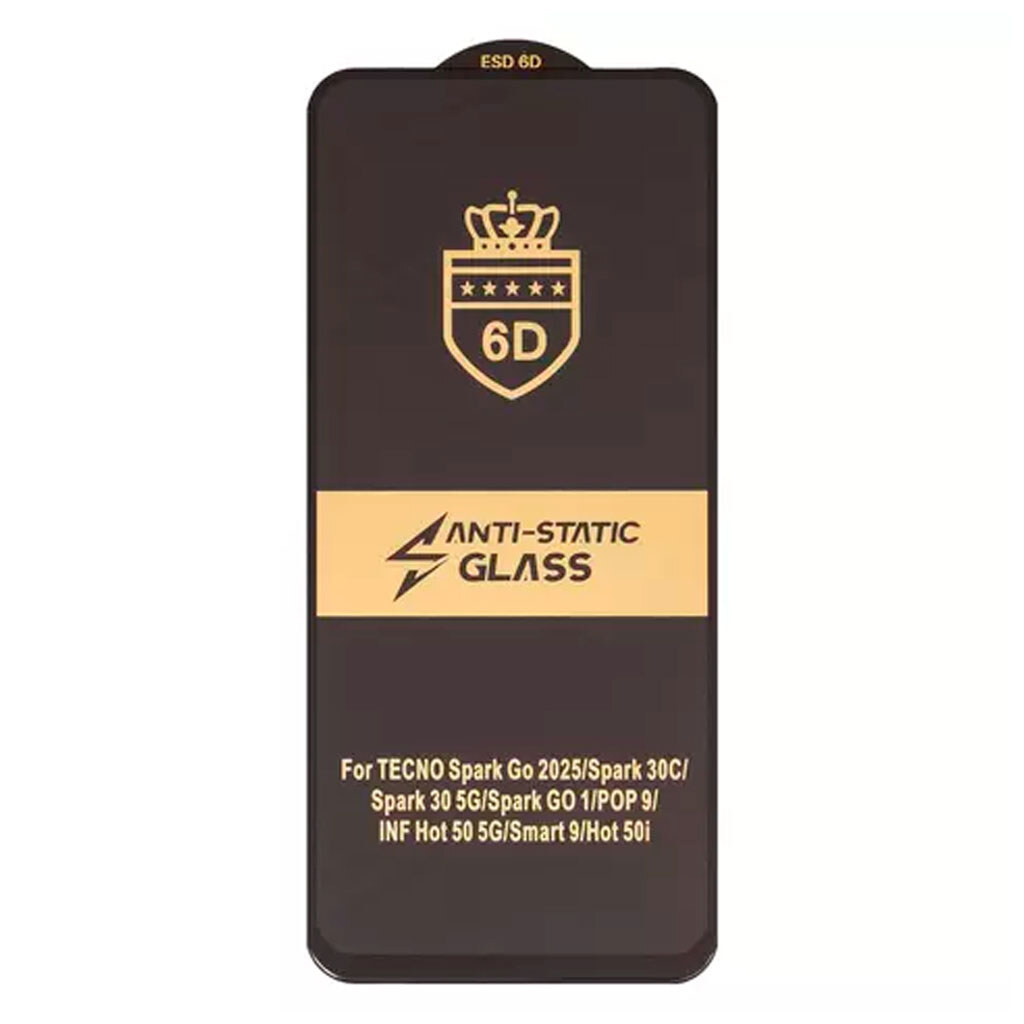 Защитное стекло Infinix Hot 50 4G, Tecno POP 9 / Spark 30 / Spark 30C / Spark Go 2025, ESD Antistatic, Черный - № 1 Защитное стекло Infinix Hot 50 4G, Tecno POP 9 / Spark 30 / Spark 30C / Spark Go 2025, ESD Antistatic, Черный - № 1