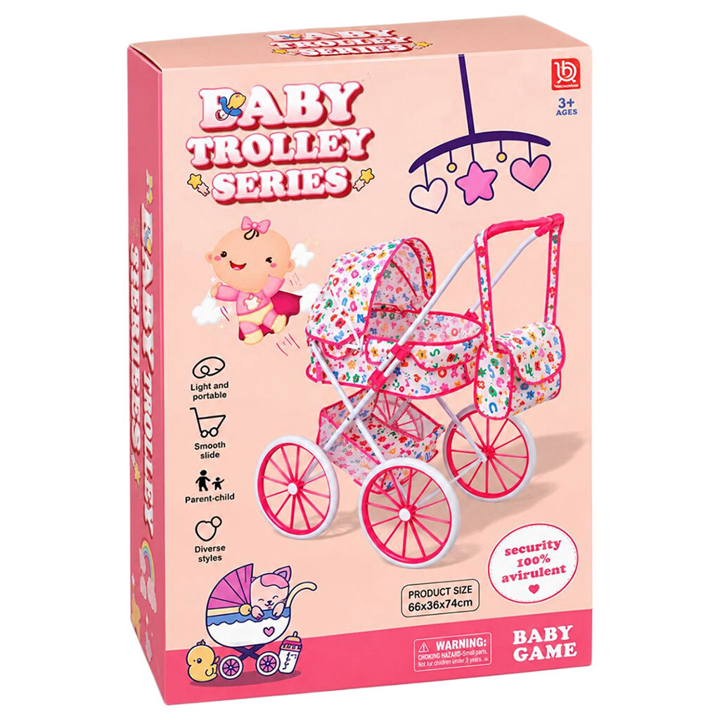 Коляска для куклы, текстильная колыбель, сумка, капюшон, Bo Hui Toys - № 3 Коляска для куклы, текстильная колыбель, сумка, капюшон, Bo Hui Toys - № 3