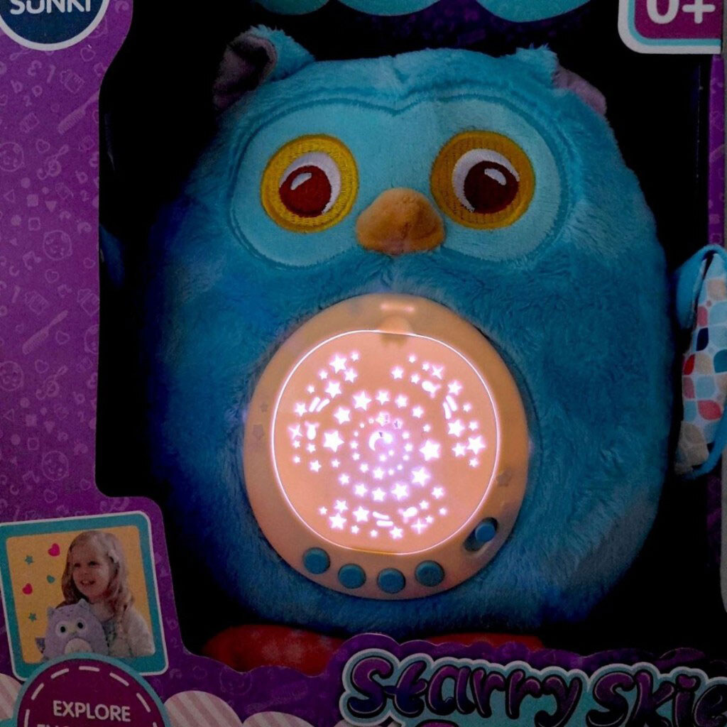 М'який нічник-сова із серії "Baby Sunki Starry Skies Animal: Сова", батар., муз., проектор, Mic, Блакитний - № 4 М'який нічник-сова із серії "Baby Sunki Starry Skies Animal: Сова", батар., муз., проектор, Mic, Блакитний - № 4